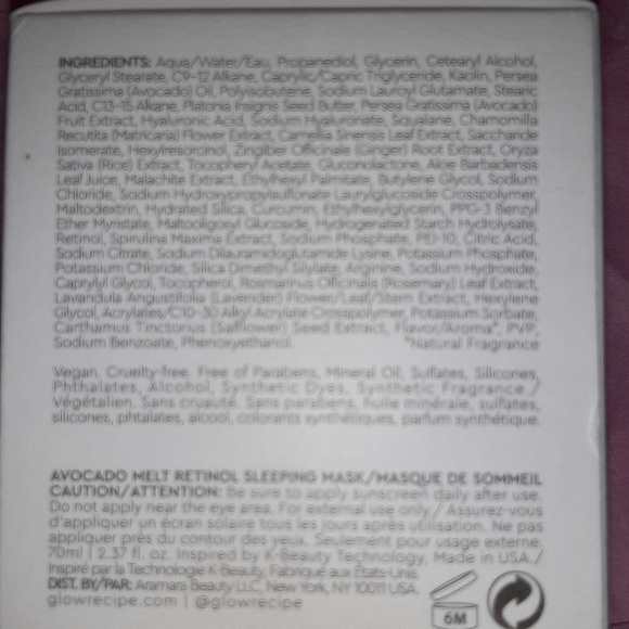 💖NIB Glow Recipe Avocodo Retinol Sleeping Mask - Picture 4 of 6